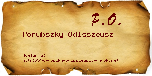 Porubszky Odisszeusz névjegykártya